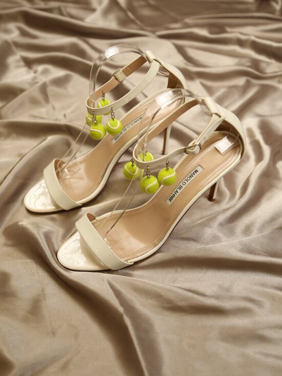 Manolo Blahnik Shoes - Manolo Blahnik (Tennis) White Patent Leather Sandals